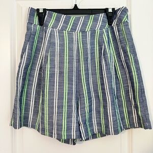 Women's Linen Stripped Shorts, Size Medium